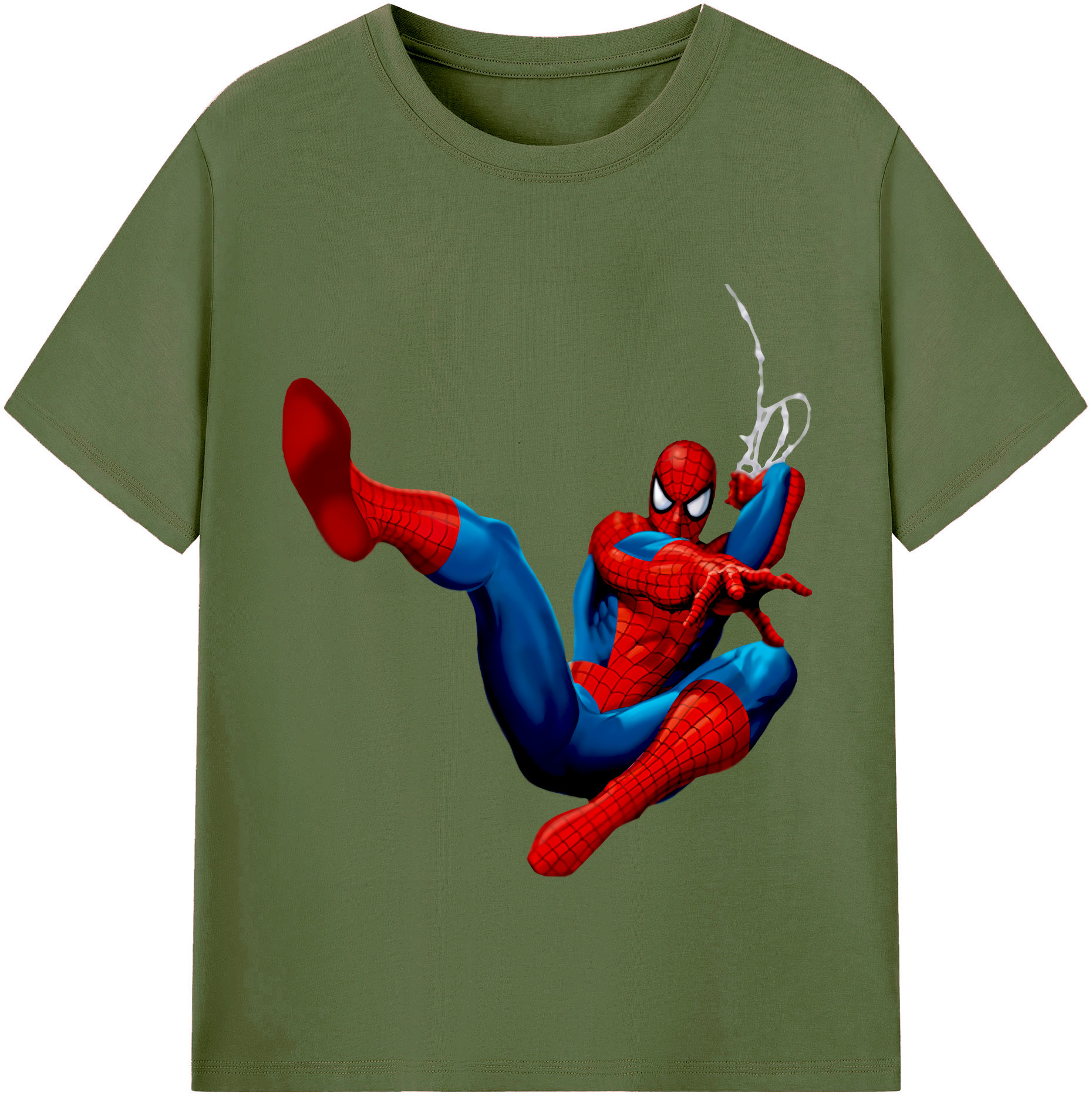 （画像用） Spider Man スパイダーマン 綿100％半袖Tシャツ（フロントプリント）